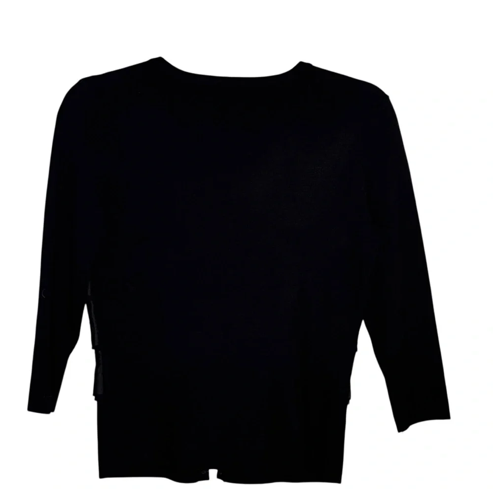 NWTS WHBM Size XS Black Long Sleeve Lace Cardi Jacket w Hook/Eye Closures